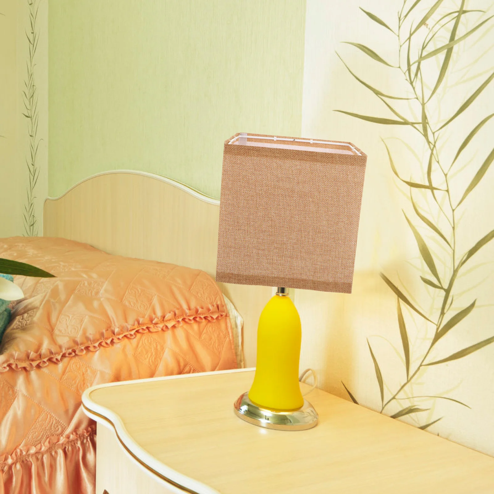 

Льняная лампа 20x20x20 см, бежевый тканевый абажур, квадратные тканевые абажуры для настольных торшеров, декор для спальни, замена чехла