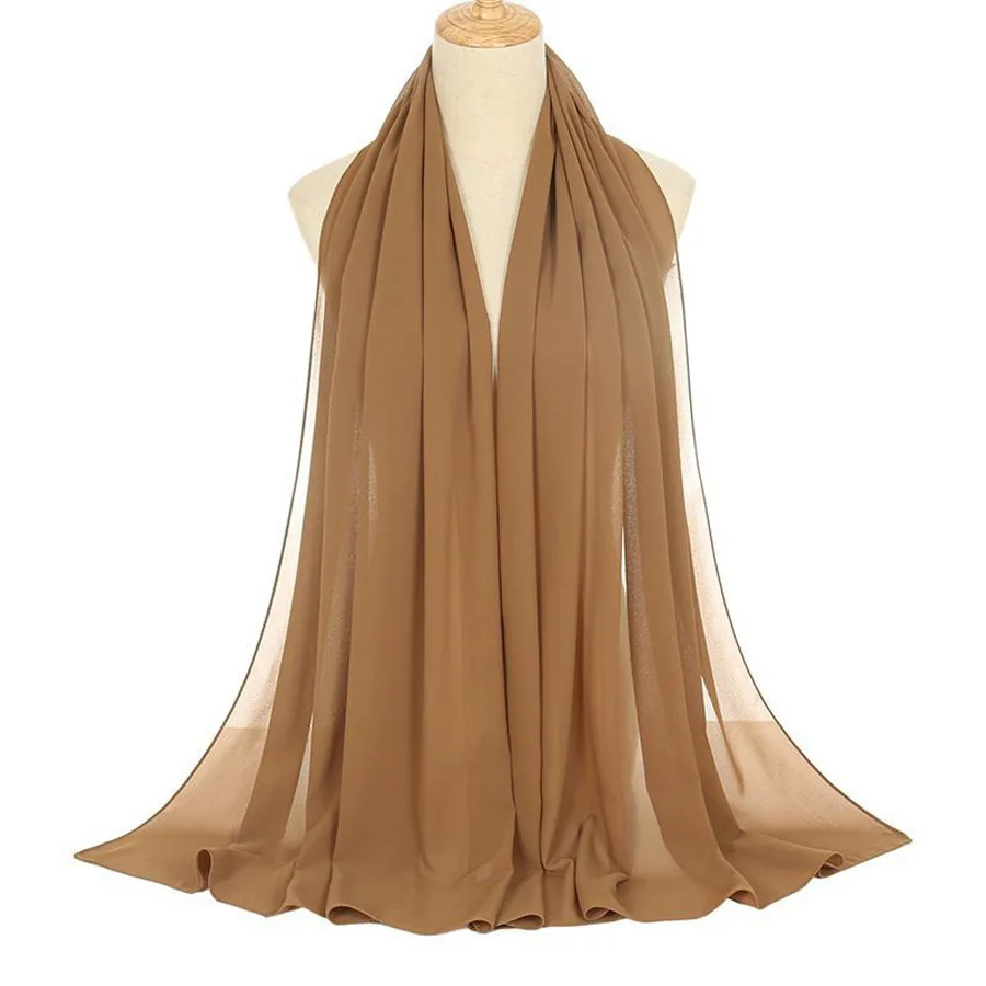 

Solid Color Pearl Chiffon Scarf, Spring and Summer Fashion Lightweight Shawl, Long Ladies' Headscarf