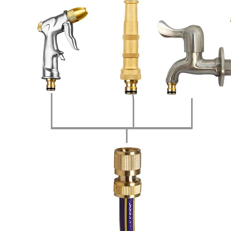 5-Piece Set Of Garden Hose Brass Quick Connectors GHT Threaded Connection Accessories Water Pipe Leak-Free Connectors-AA68