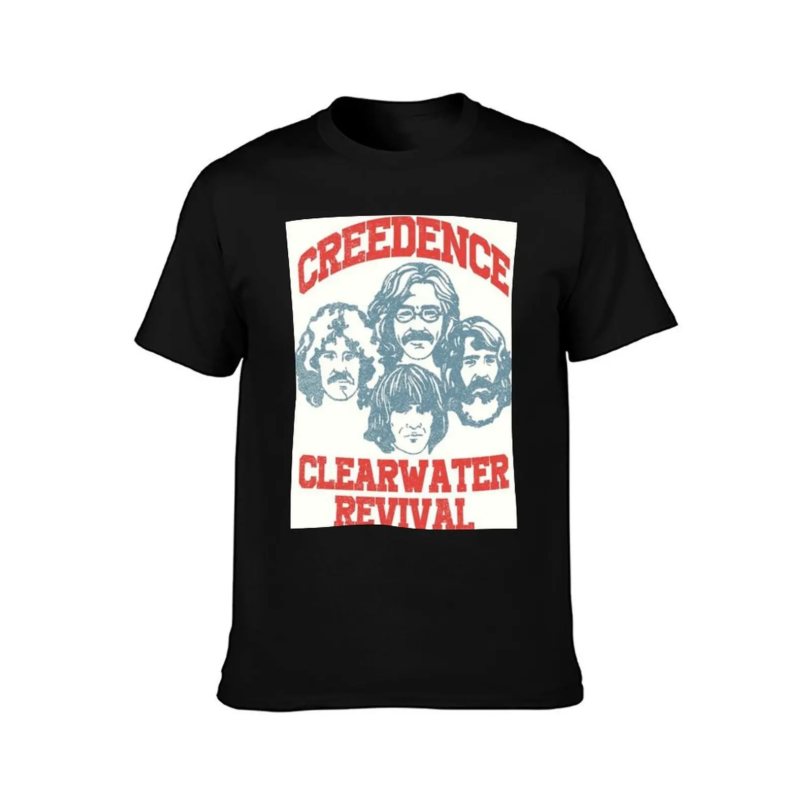 Creedence Clearwater Revival T-Shirt, Summer Casual Cotton Tee, Oversized Streetwear Tops, Vintage Graphic Print, 100% Cotton