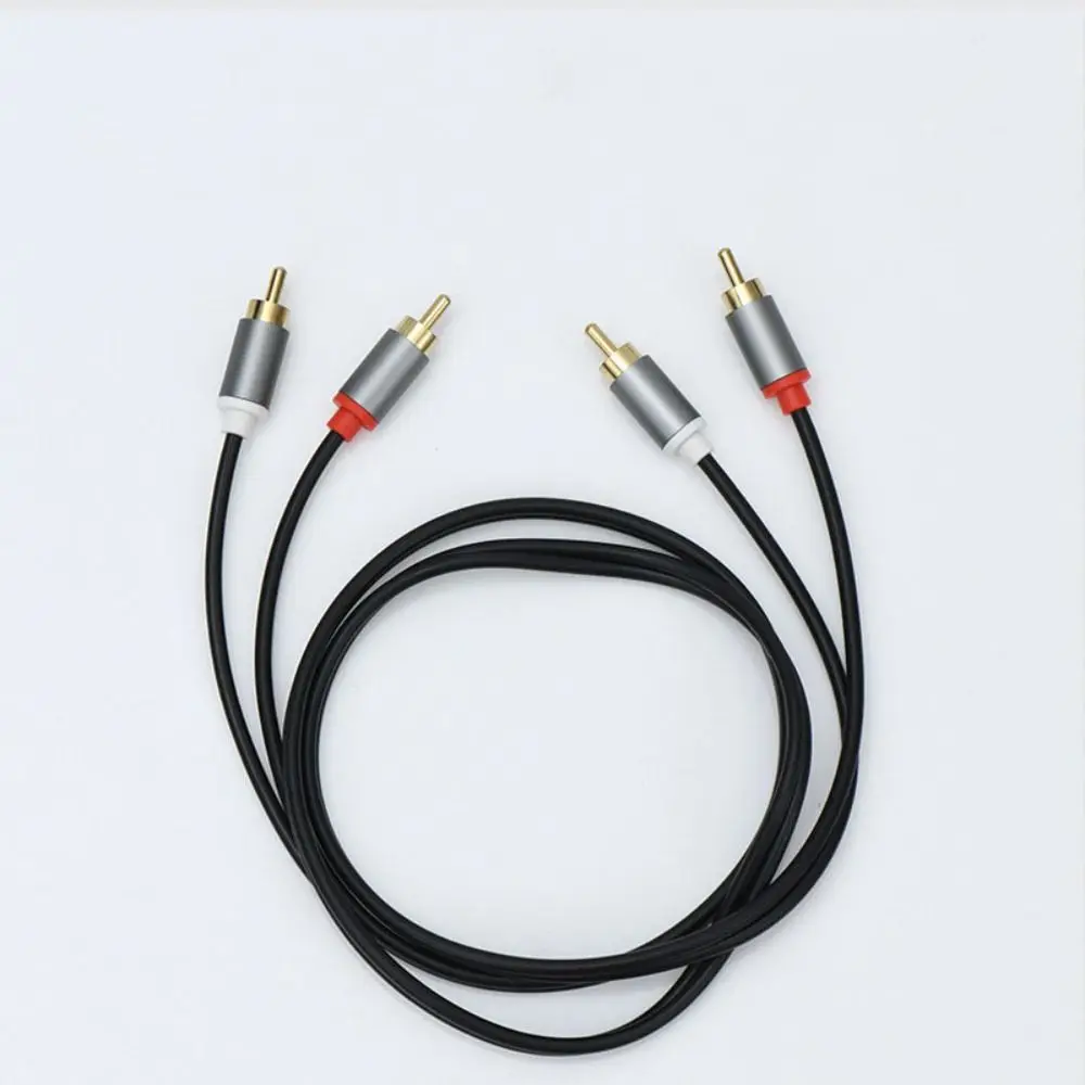 Shielded Double Lotus Head Audio Aux Cable HIFI Gold-plating 2RCA To 2RCA Amplifier Cable Male-Male 1m/1.5m/2m/3/5m