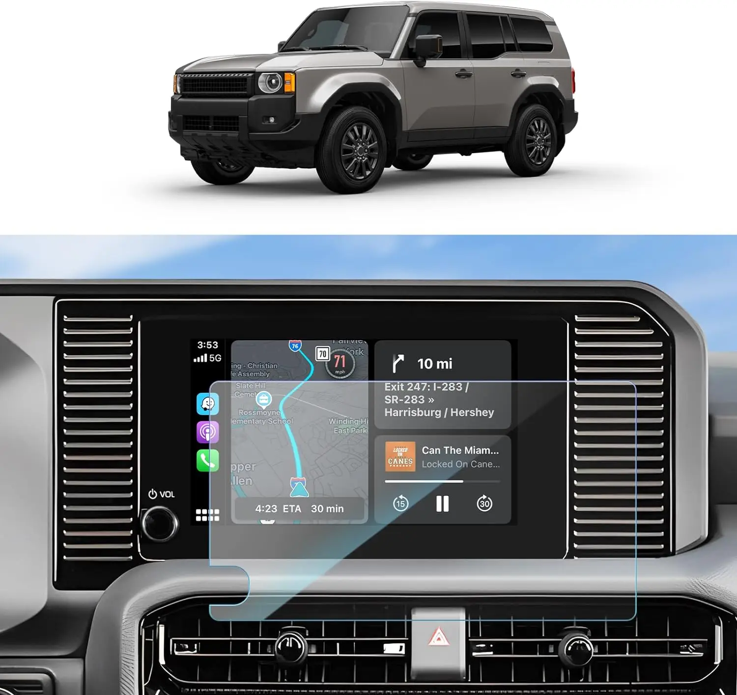 

Для 2024 Toyota Land Cruiser LCD автомобильное радио 8 дюймов gps навигация пленка для экрана из закаленного стекла protector