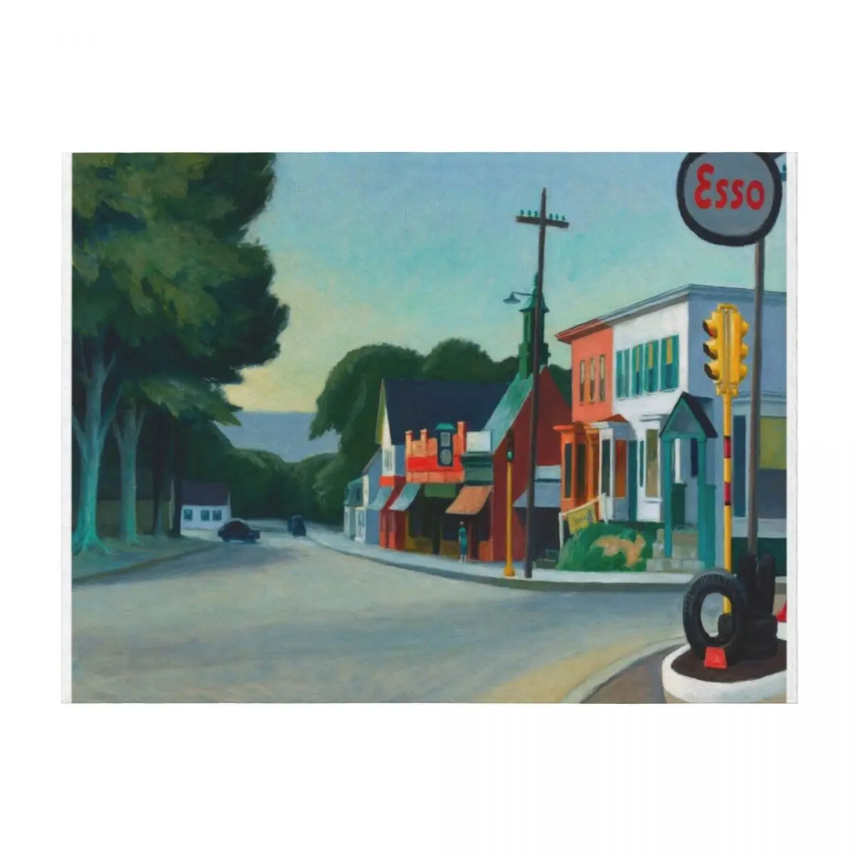 

Edward Hopper - Gas station, Art reproduction Throw Blanket Beautifuls Large Multi-Purpose Decorative Sofa Blankets