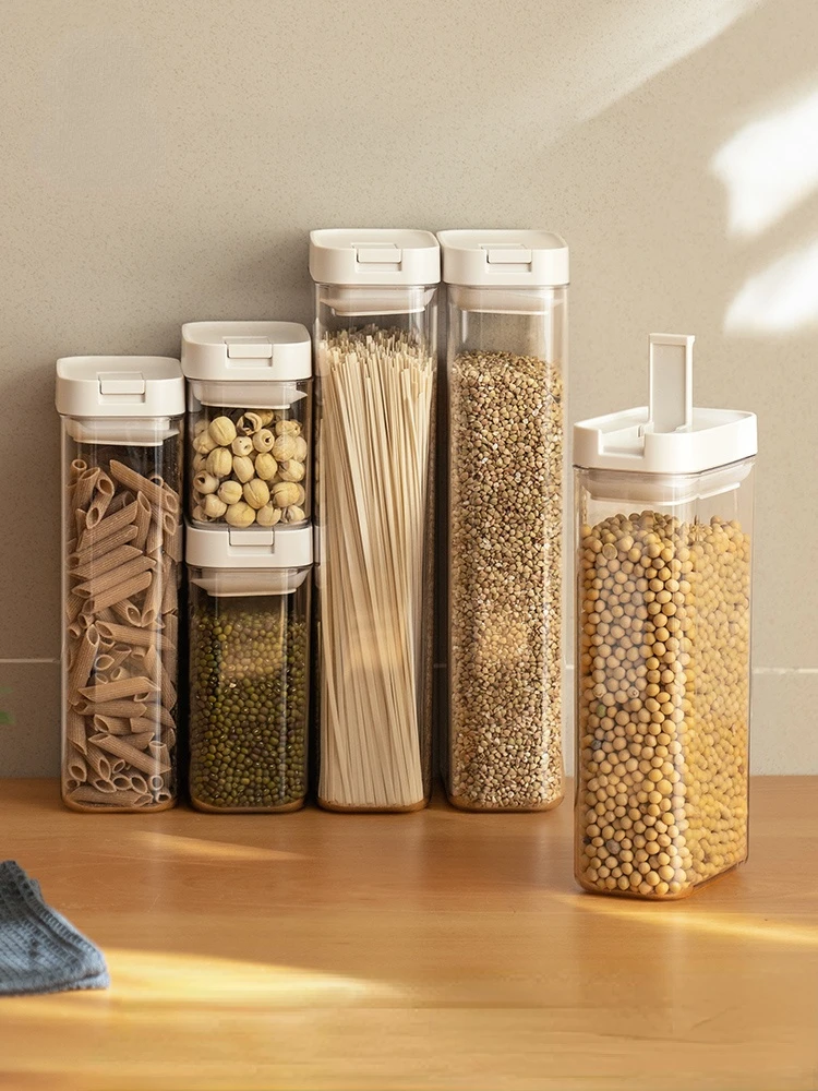 

Stackable Food Storage Jar Seal Transparent Noodles Cereal Container Storage Jar Tea Bottle Boite A Bonbon Kitchen Supplies