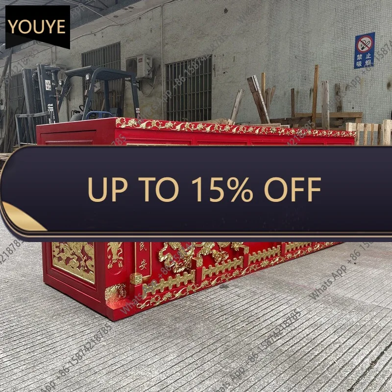 B Solid wood incense case for table upturned ingot strip case for table ancestral hall Buddha table tribute Taoist temple