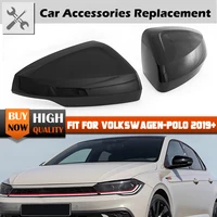 Cubierta de espejo retrovisor para VW Polo MK6 AW GTI 2019-2023, tapa de espejo lateral izquierdo y derecho negro brillante, accesorios de repuesto para coche
