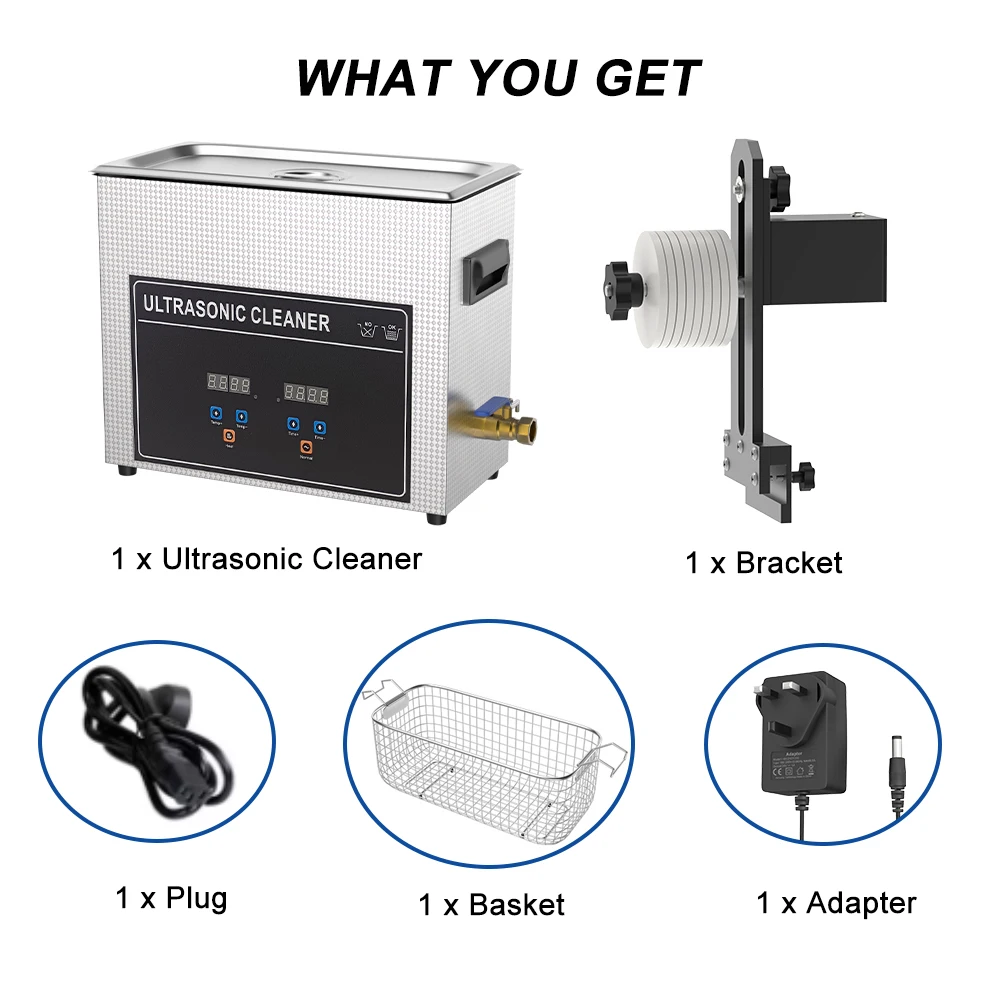 6.5L Ultrasonic Cleaner Machine Kit for Cleaning 7-12 Inch 8pcs Vinyl Records 110v 220 v Vinyl Record Ultrasound Washer
