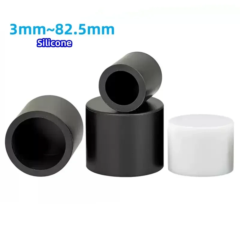 Steel Pipe End Cover Caps Rubber Round Caps Foot Cover Silicone Female Cap Round Tube Insert Stoppers Black/White 3mm - 80mm