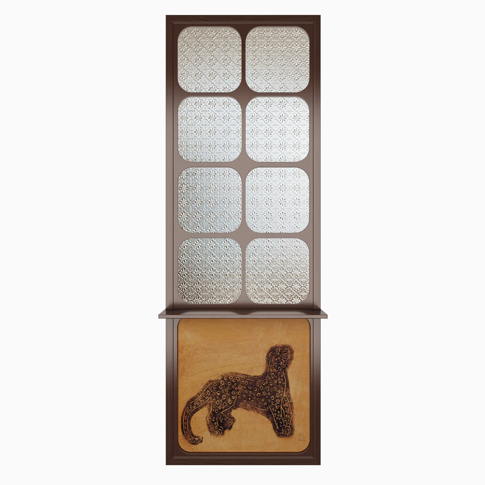 Begonia flower glass solid wood screen partition living room sofa block entrance entrance restaurant aisle bathroom