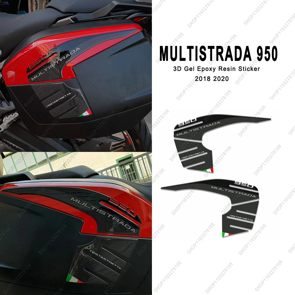 

Motorcycle Accessories Side Case Bags Protector Covers Waterproof 3D gel Resin Stickers Kit for DUCATI MULTISTRADA 950 2018 2020