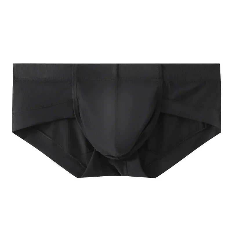 Men's Briefs Ice Silk Ltra-Thin Thread Underwear Low-Rise U Convex Pouch Lingerie Underpants Sexy Translucent Bikini Underwear