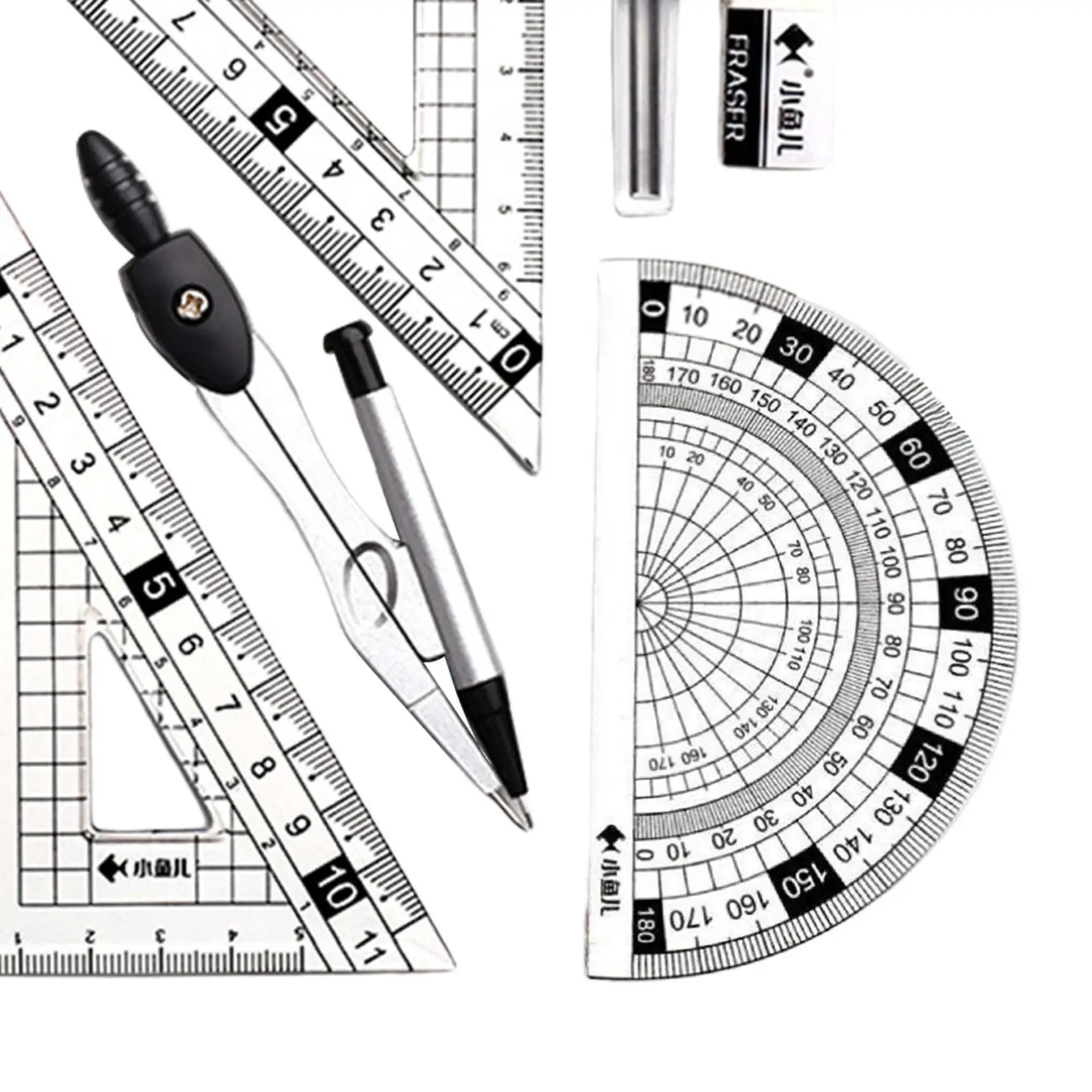 Professional Geometry Math Ruler Protractor Triangle Ruler for Math Drafting