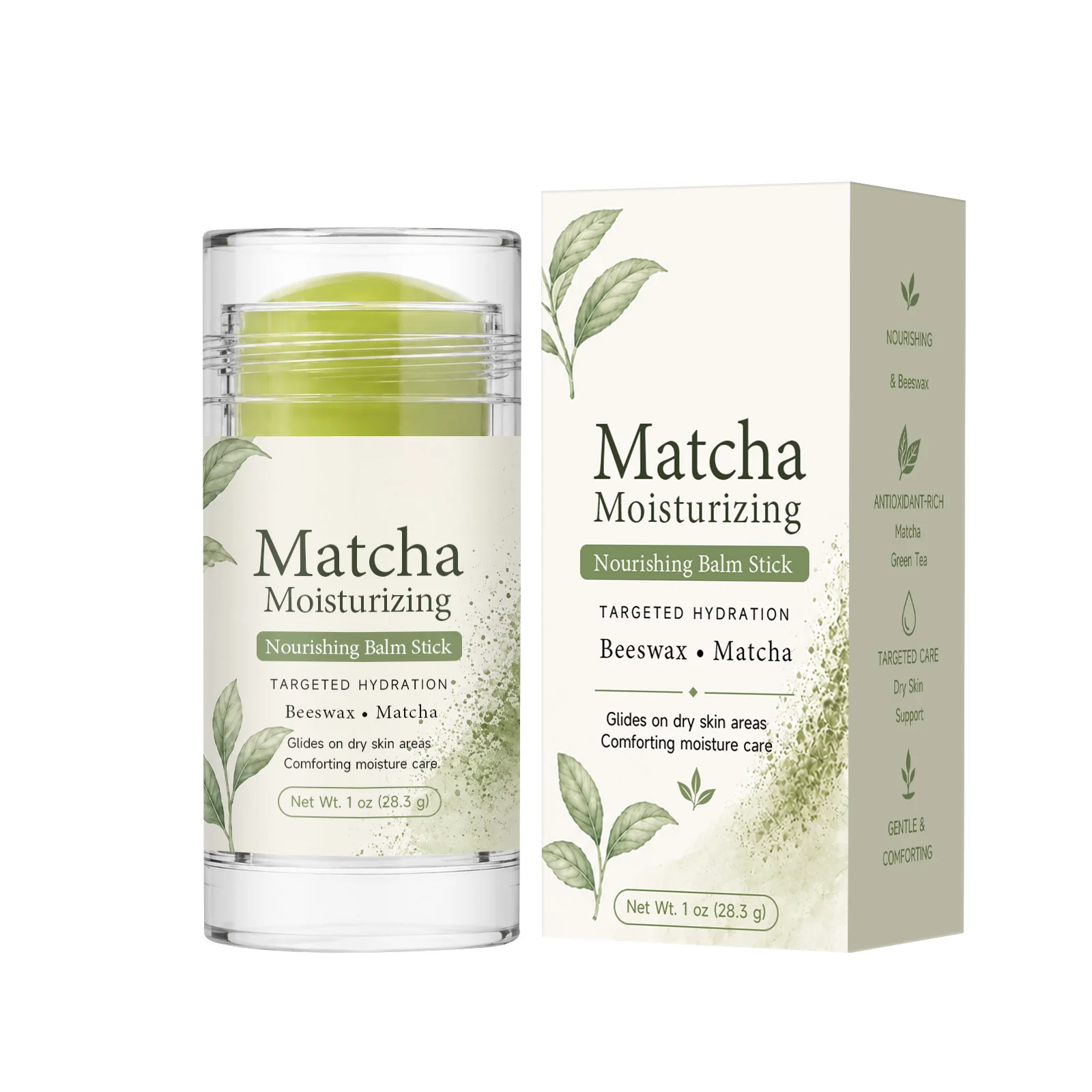 Natural Matcha Balm Stick Anti-Aging Firm Tightening Skin Shrink Pore Improve Elasticity Moisturizing Vitamin E Face Cream Stick