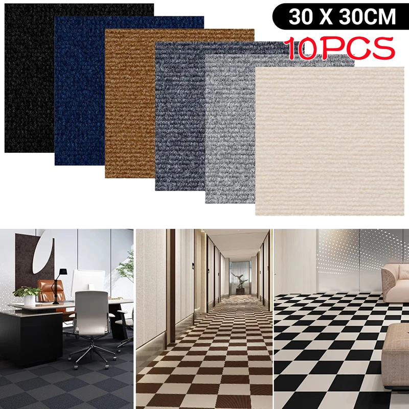 DIY Floor Tile Sticker 30x30cm Thickened Carpet Floor Mat environmental Glue-free Self-adhesive Wall Stickers Room Decoration