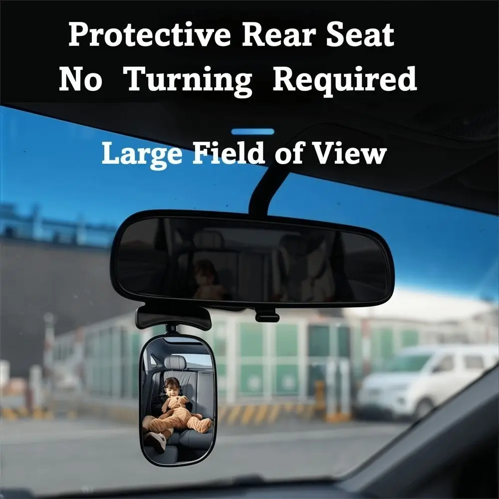 

360 Degree Children Car Rearview Mirror Adjustable HD Car Back Seat Mirror with Adhesive Backing Security Monitoring