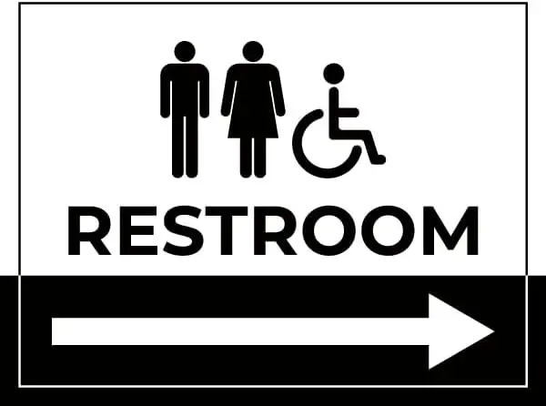 Restroom Right Sign Bathroom Signs Directional  Metal Tin Garage Man Cave Wall Decor-aluminum