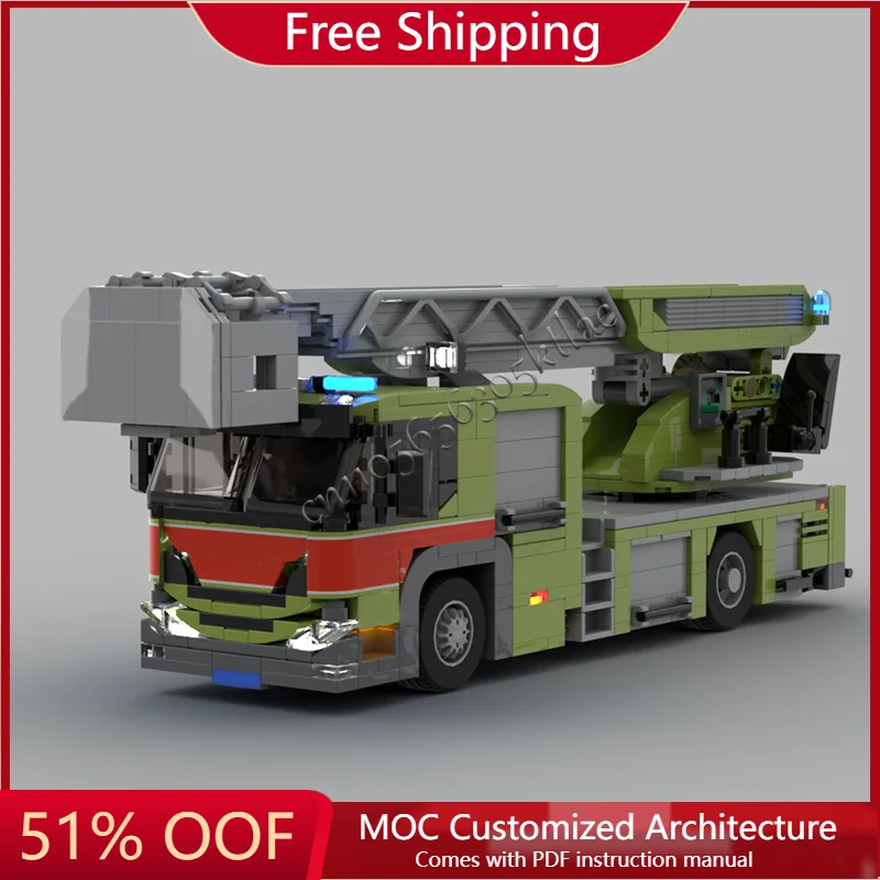 

Новые 816 деталей, зеленые тяжелые грузовики с поворотным столом, лестница, строительные блоки, модель для детей, сборка, демонстрационные игрушки, рождественские подарки