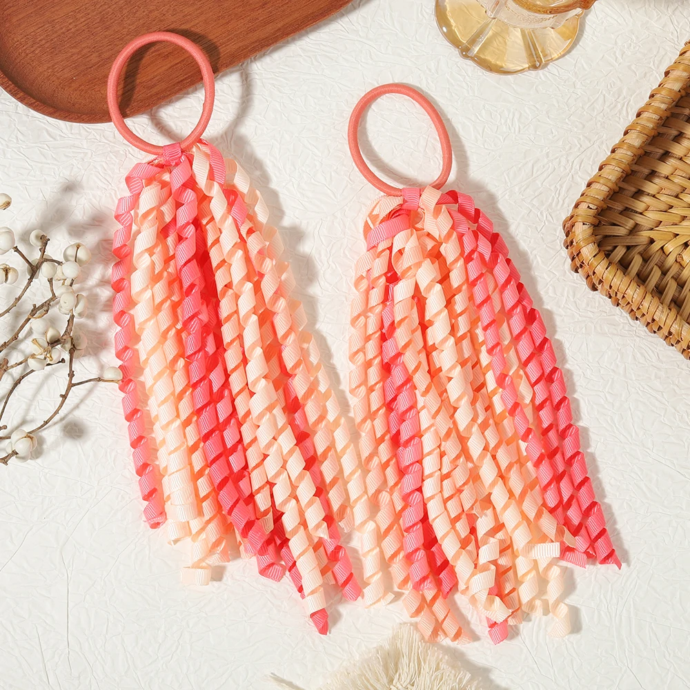 2 Stück/Set Satin-Quasten-Stirnband und Pferdeschwanzhalter, geeignet für Mädchen, dekoratives Haar-Accessoire für WM-Partys – Detail 11