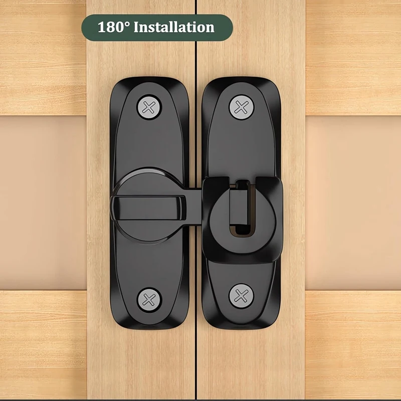 สลักประตู1ชิ้น90/180องศาตัวล็อคประตูทำจากสังกะสีผสมมุมฉากกลอนประตูยุ้งฉางสำหรับผลักล็อกประตูยุ้งฉาง