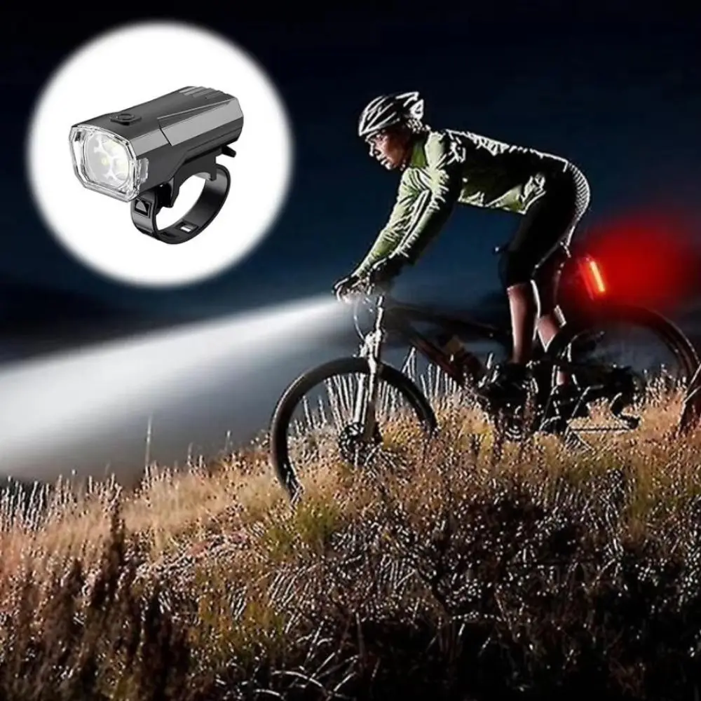 Typy-C Charging Bicycle Front Light 3 LED Waterproof Bike Flashlight 3 Level Dimmable Super Bright Bicycle Light