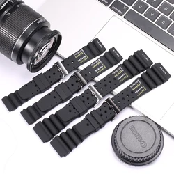 Soft Silicone Strap Watch Accessories For Citizen Diver Watch Band Men's Rubber Sport Waterproof  Steel Loop Bracelet 20 22 24mm