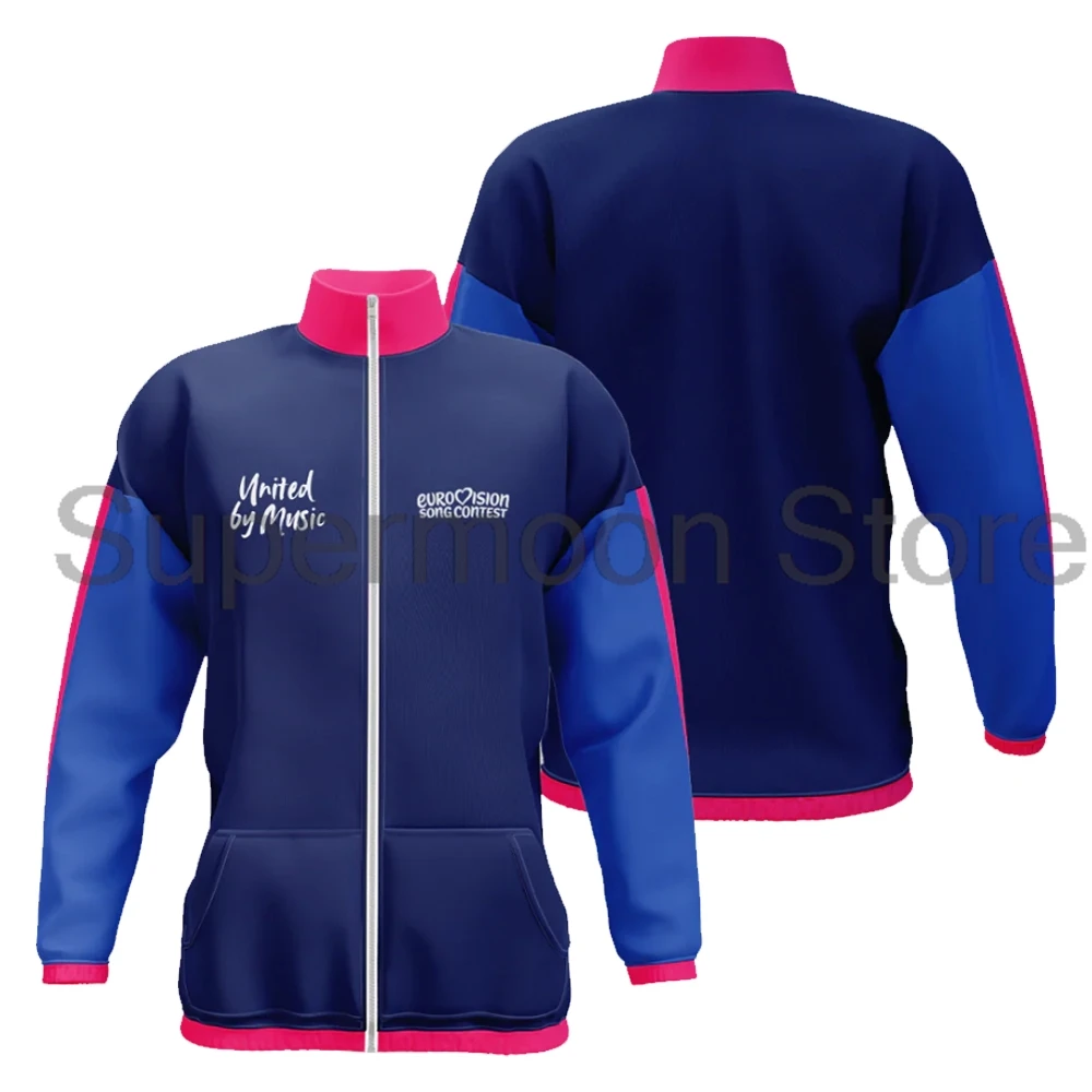 2026 Eurovision Track Jacket United by Music Fans Zip Hoodie Stand Collar Long Sleeve Streetwear Women Men Zipper Sweatshirts