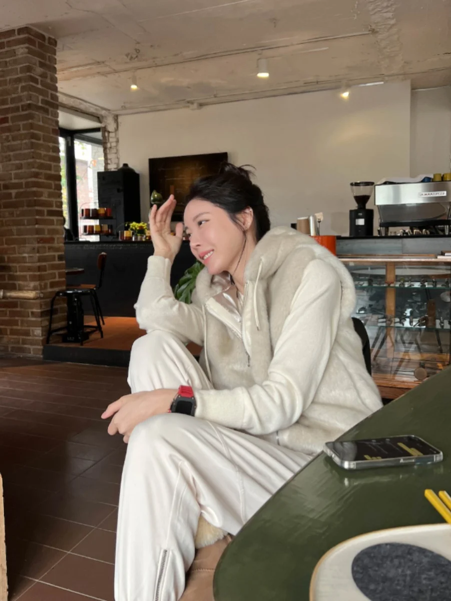 Thiened Gilet di Pelliccia Cappotto da Donna Retro Autunno Inverno Cappello Caldo Con Cappuccio Anti-Invecchiamento Visone Imitazione Pelle di Pelliccia oulder Alla Moda