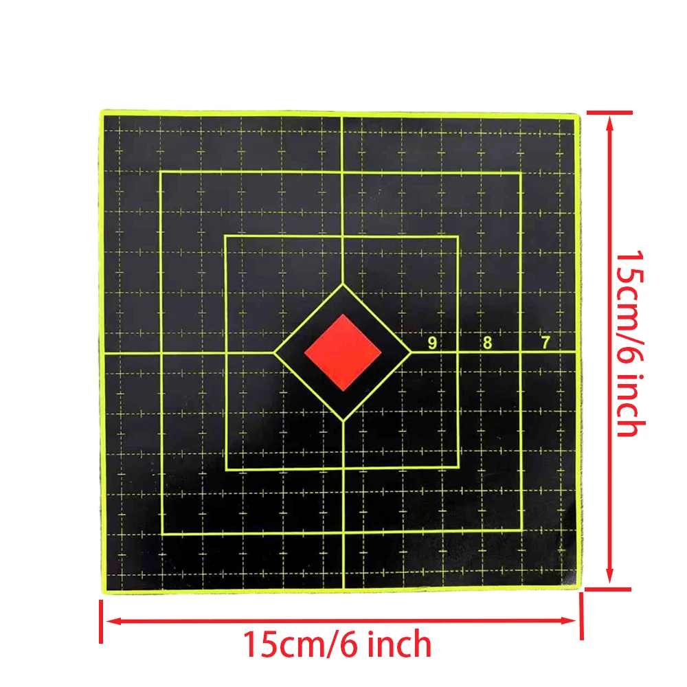 

100 шт./рулон, диаметр 15 см, с точной шкалой, темной сеткой, нижней линии для прицеливания, практика стрельбы с изменением цвета в брызгах