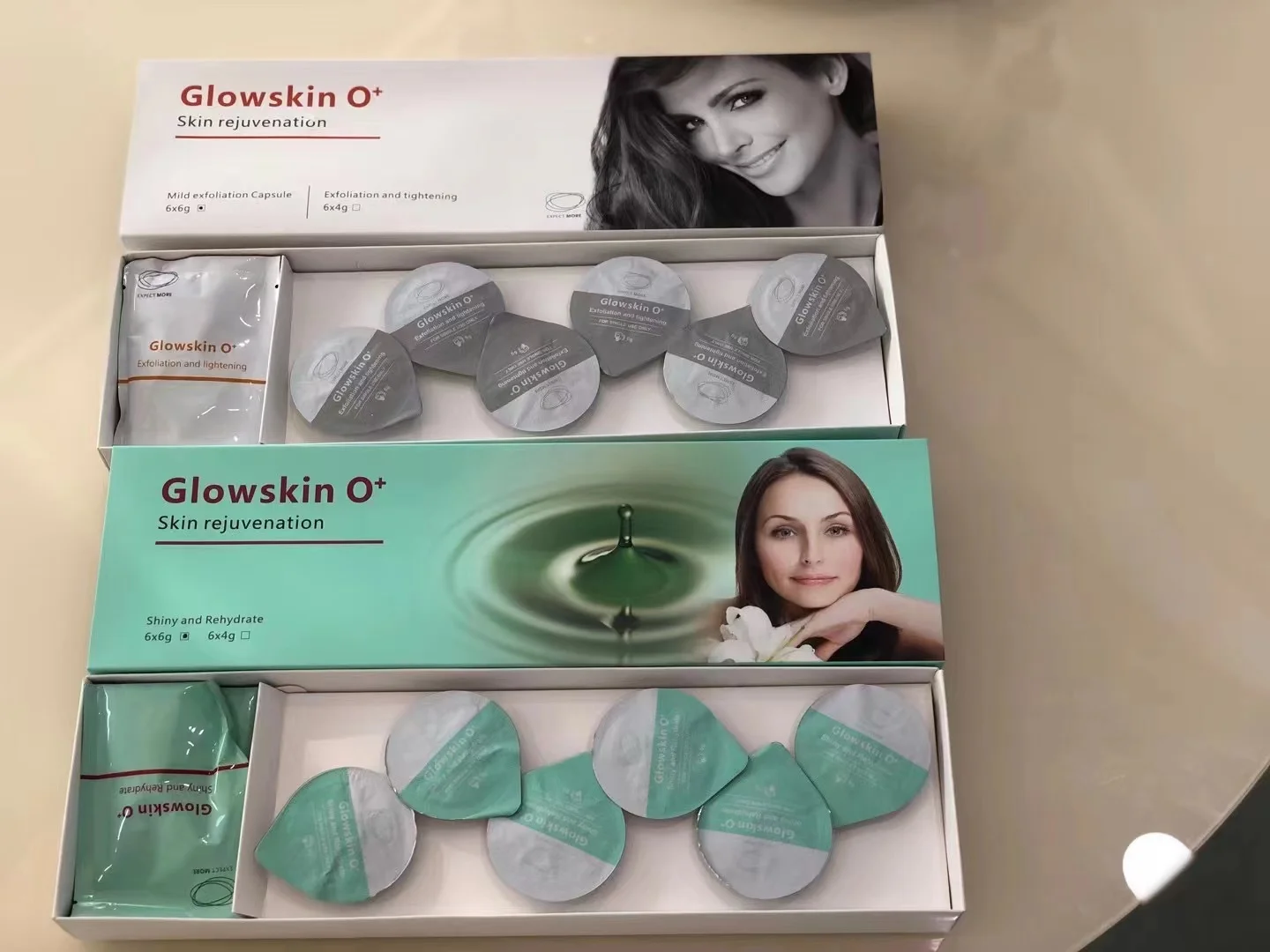 Co2 Oxygen Bubble Treatment Kit Glowskin Capsule  pods e Green Kit Glowskin Facial Skin Rejuvenation Kit