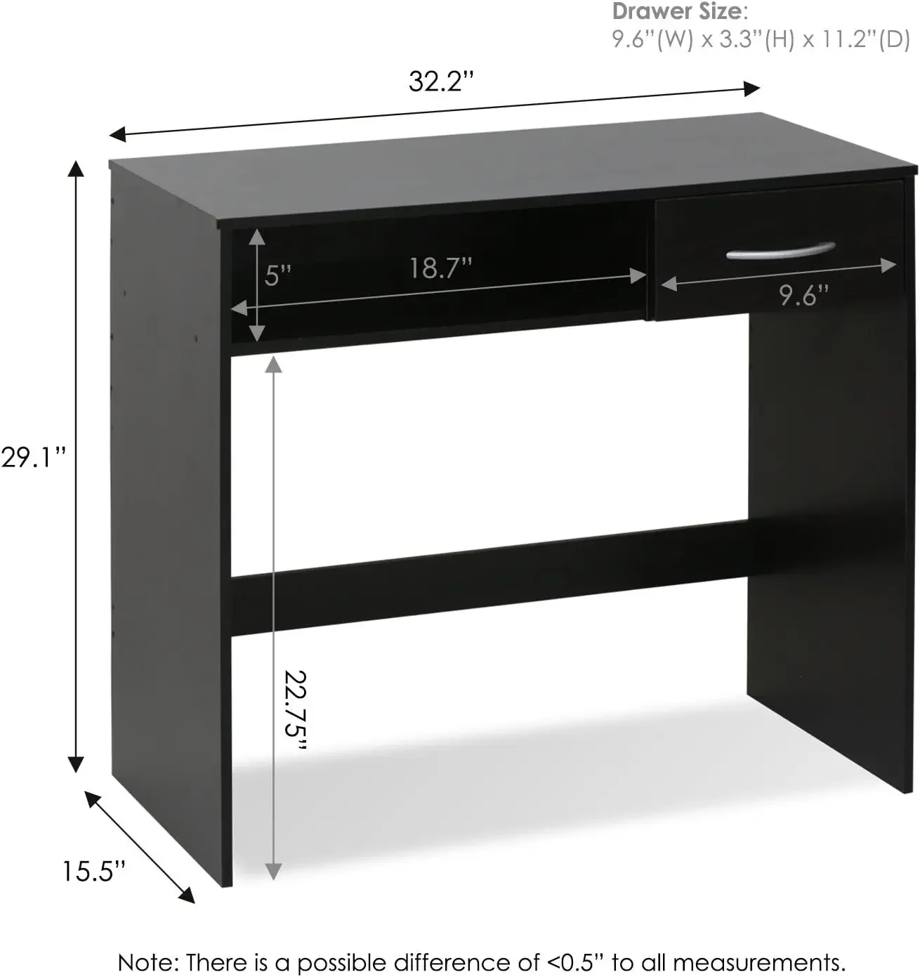 Jaya Escritorio, Madera, Espresso, Talla única，Space Saving, Lightweight，Easy assembly