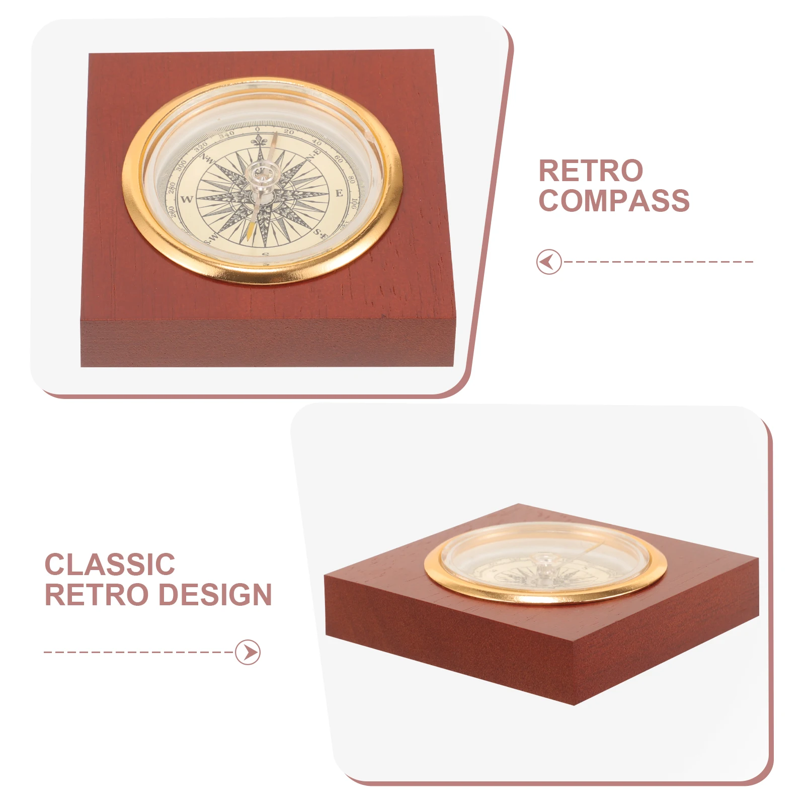 

Wooden Compass Retro Chinese Traditional Decorative Camping Vintage Portable Pocket Travel Small Multi-use Outdoor