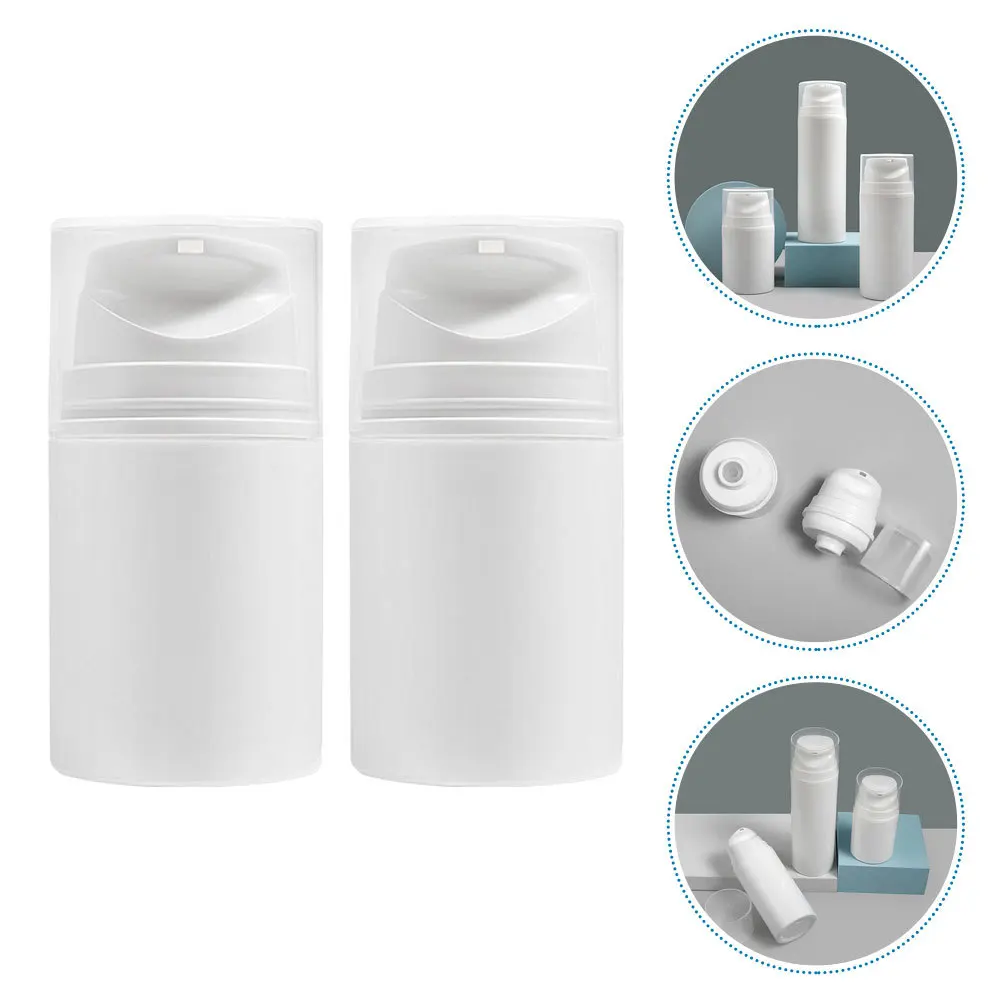 3pcs Empty Airless Pump Bottles Refillable Plastic Vacuum Press Containers For Travel Lotion Sub Bottles Portable