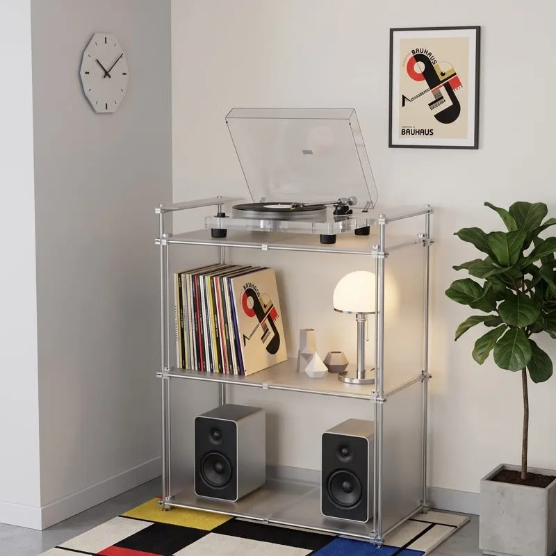 DIY optical axis shelf Bauhaus acrylic vinyl storage cabinet sofa side few bookshelves display cabinet bedside table