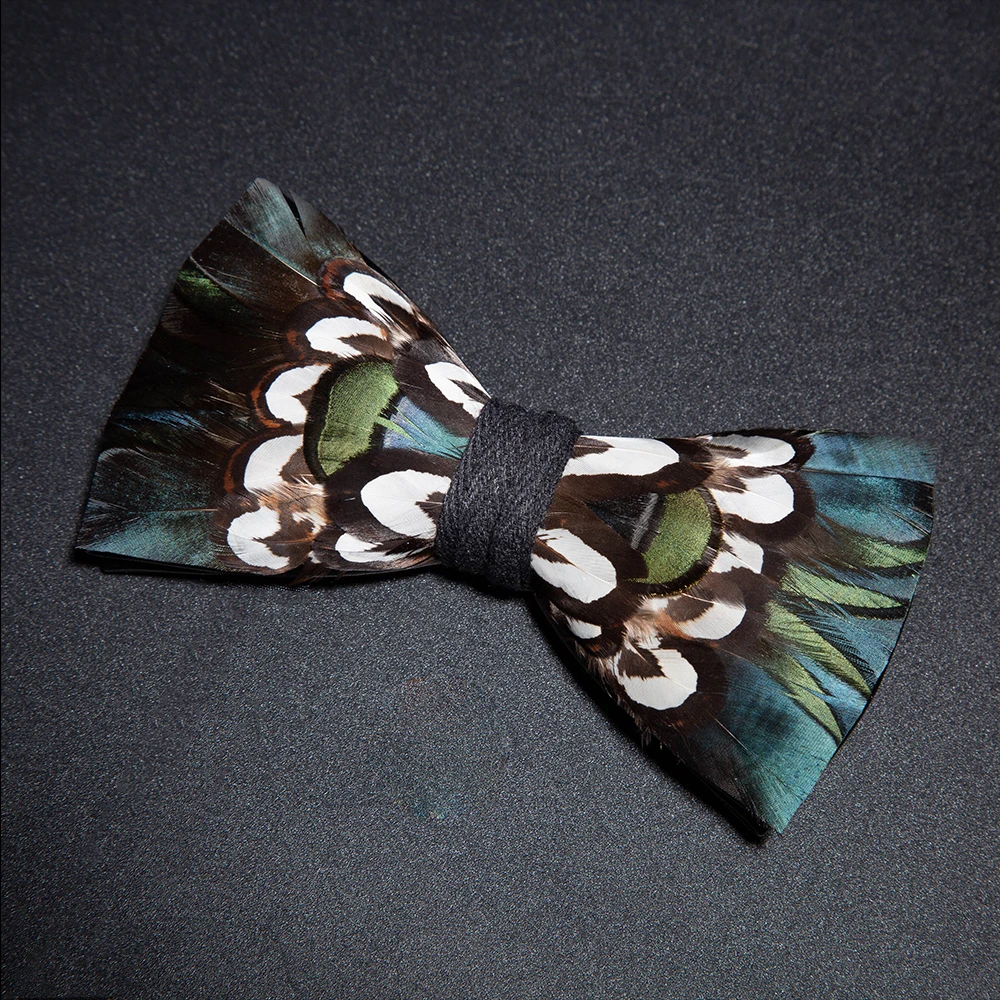 JEMYGINS Neue Design männer Hochzeit Fliege Mode Handgemachte Feder BowTie Geschenk für Geburtstag Party Männer Fliege Anzug Zubehör – Detail 11
