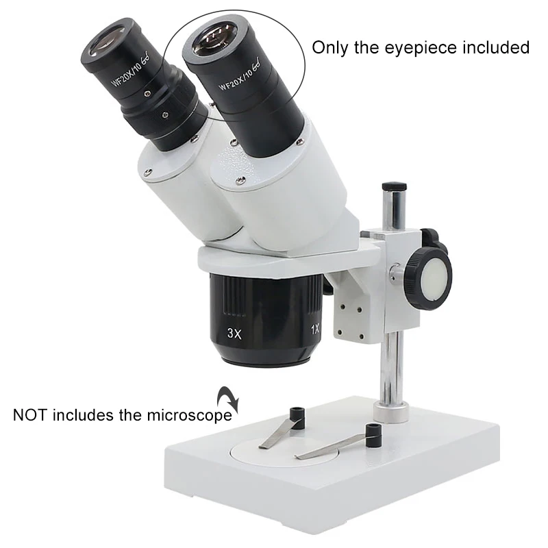 WF20X Eyepiece Ocular Lens for Stereo Microscope High Eye-point Field of View 10mm or 12mm with or without Reticle Scale