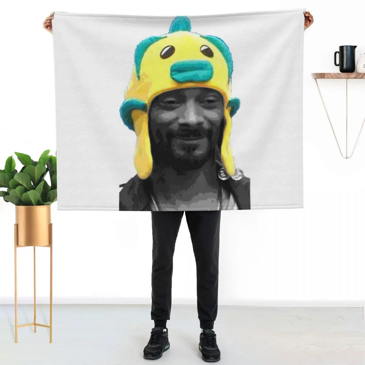 

Snoop gone fishing Throw Blanket Elegant Warm Throw Blanket for Hotel Home