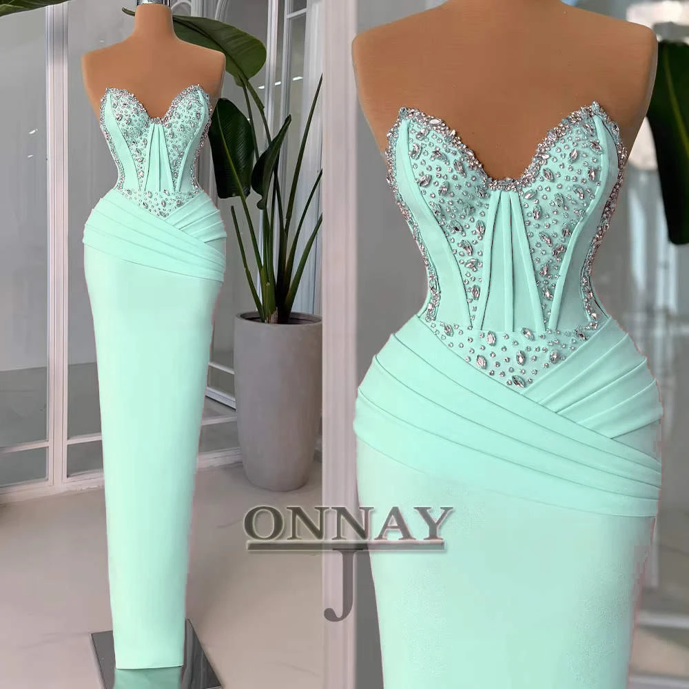 Vestidos De graduación De sirena rosa personalizados para mujer, corsé con cristales, Gala árabe saudita, vestido para ocasión a medida, Vestidos De Fiesta Plus