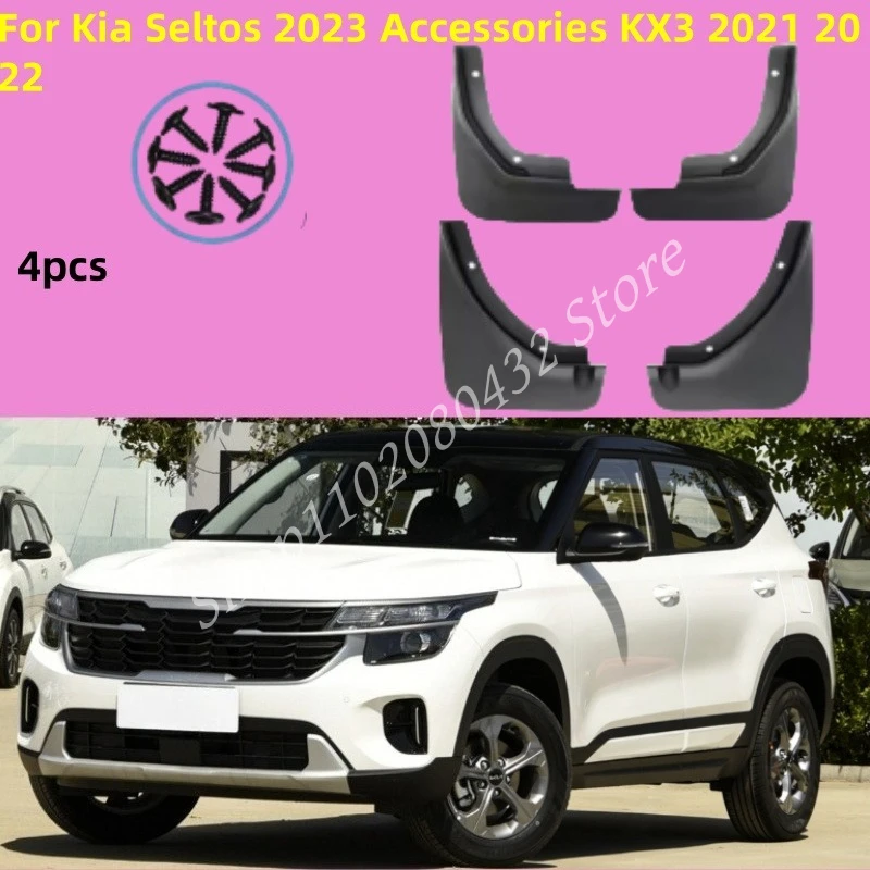 

Car Mud Flaps For Kia Seltos 2023 Accessories KX3 2021 2022 Car Splash Guard Front Rear Anti-splash Mudguards Auto Accessories