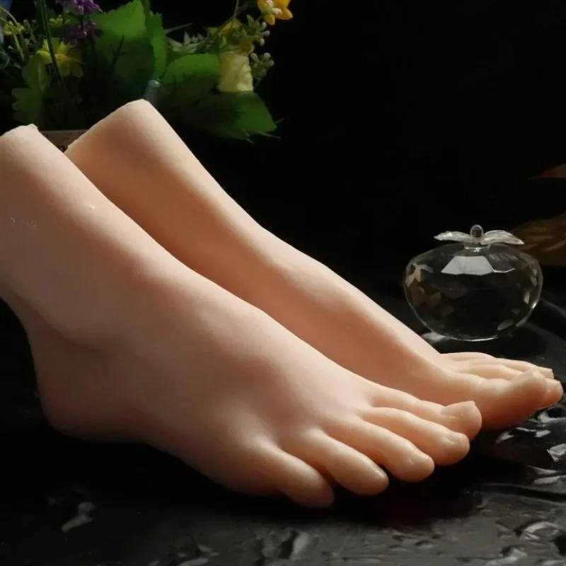 Siliconen Voeten Model Simulatie Vrouwelijke Mannequin Voetfetisj Footjob Nail Art Praktijk Foto Schoenen Sok Display