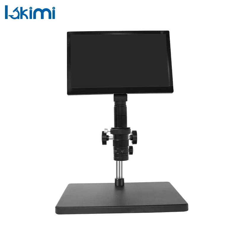 Lakimitools Trinocular Stereo Microscope, 7X-45X, LCD Digital, LED Light, Articulating Stand,LK-MH02B