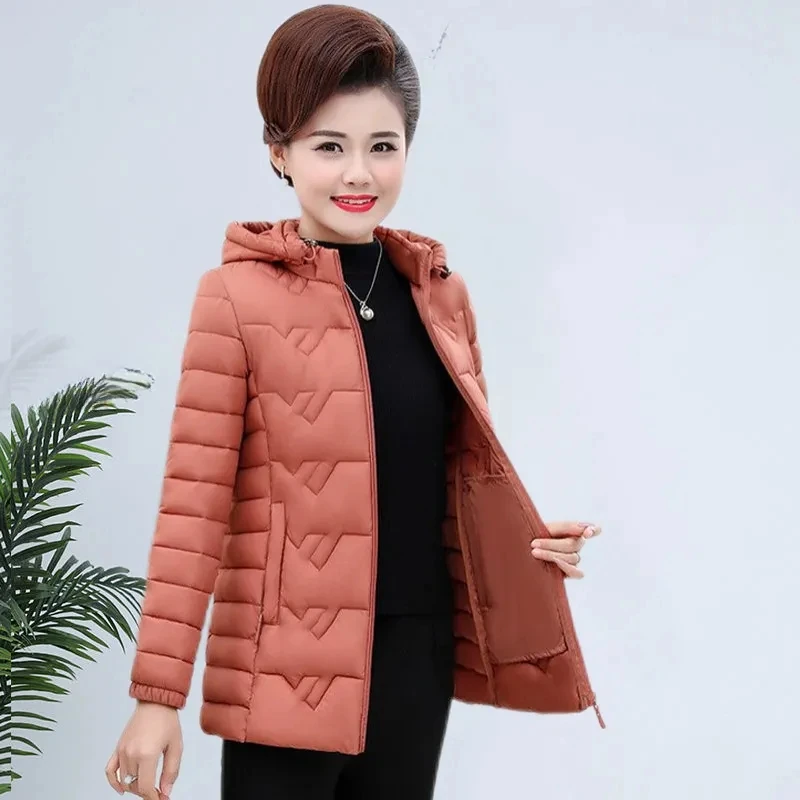 Women Jacket Parkas Ultra-light Thin Down Cotton Coat Autumn Winter Slim Hooded Cotton-Padded Coat Warm Outwear Womens Clothing