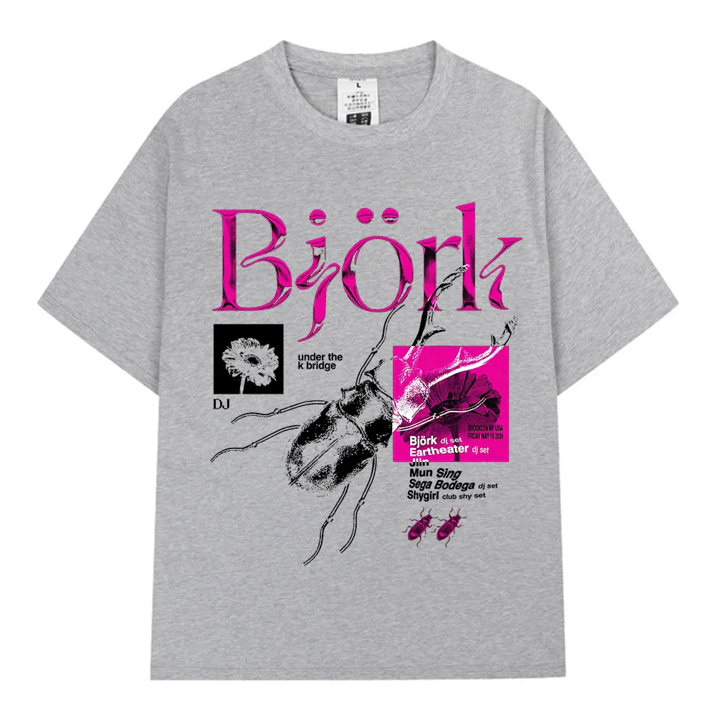 Björk Album Merch Grafik-T-Shirt für Männer und Frauen, Modische Hip-Hop T-Shirts, Kurzarm, Übergroße T-Shirts, Streetwear-Oberteile – Detail 6