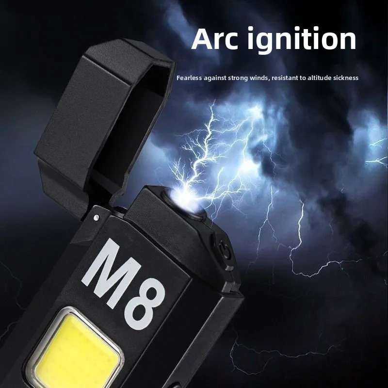 Mini Portable Heating Wire Windproof Lighter: Super Bright Flashlight, Rechargeable, Long Life, Outdoor Emergency Light