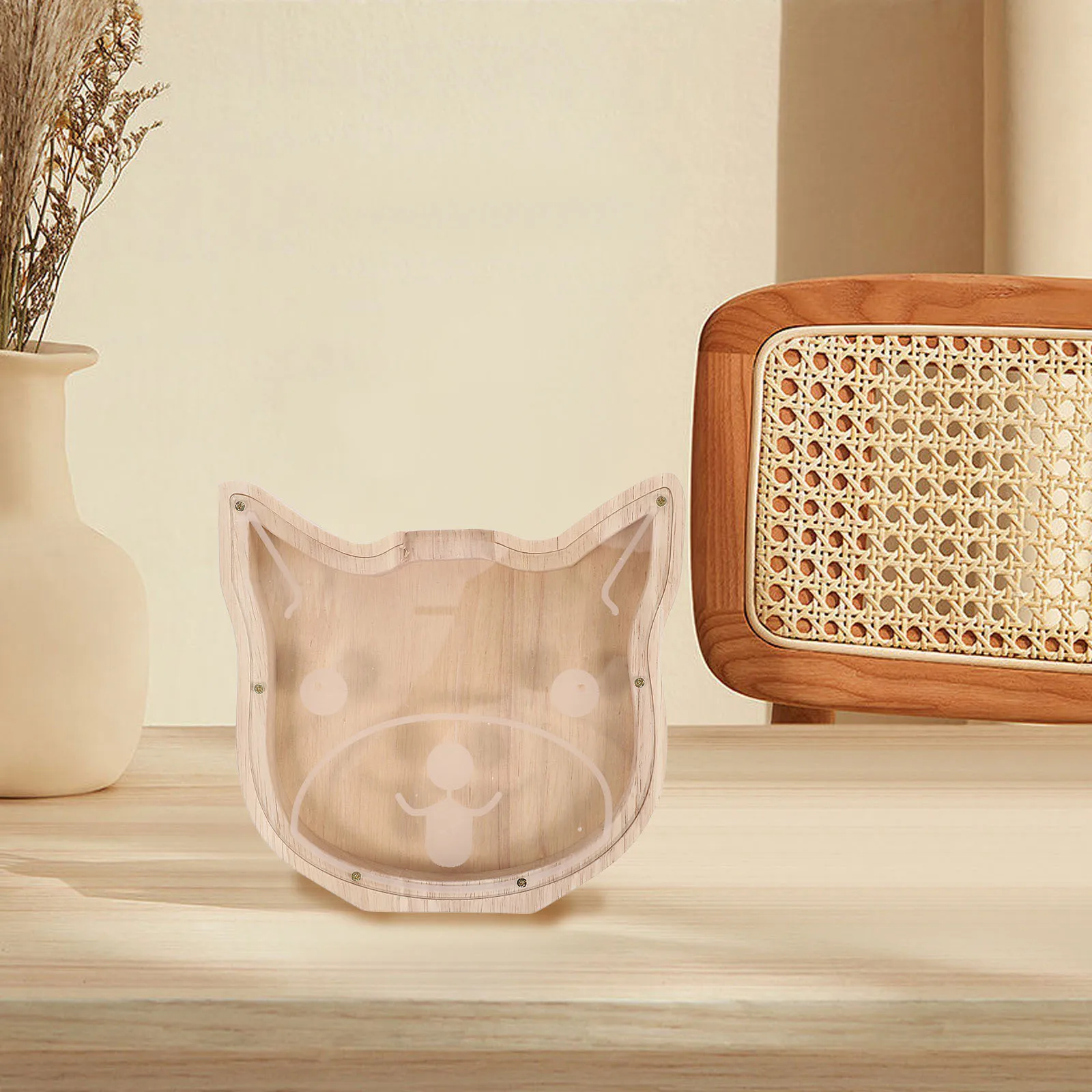 

High-Grade Wooden Animal Shaped Coin Bank Lovely Desktop Ornament Practical Gift for Friends and Relatives Piggy Bank