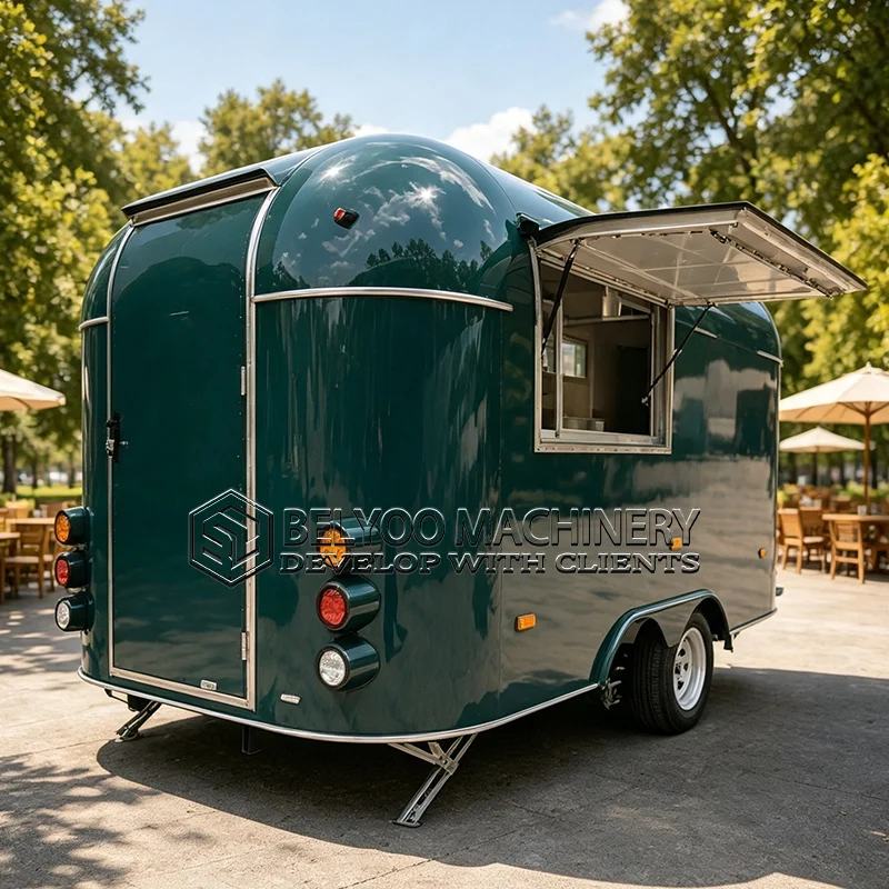 Belyoo Commercial Food Trailer Custom Mobile Kitchen Food Truck for Street Food Coffee Snack Bar Restaurant Equipment Trailer view 4