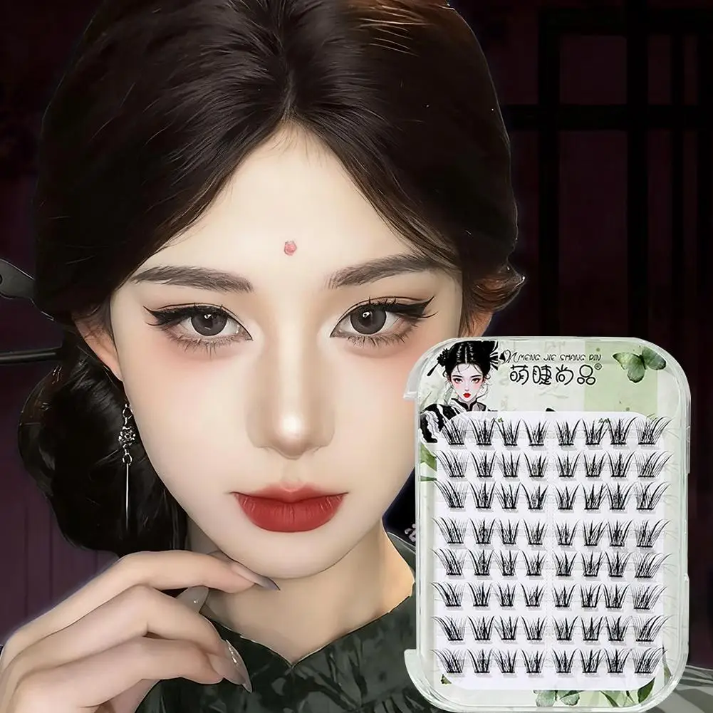 Pestañas postizas autoadhesivas sin pegamento, volumen espectacular, pestañas de ojo de gato esponjosas estilo Manga con alas finas naturales, 7-12mm