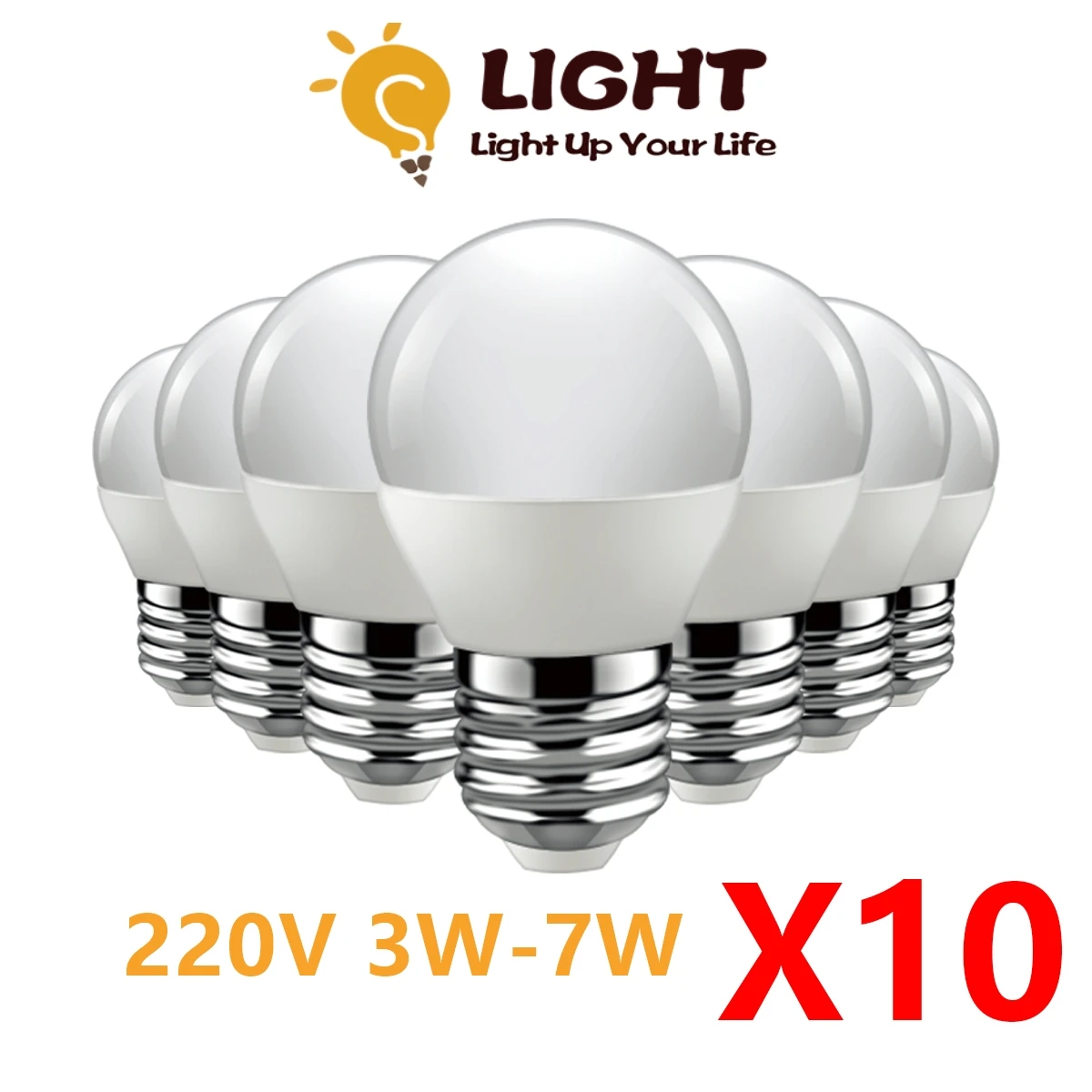 10pcs/LOT LED Bulb Lamps G45 E27 E14 B22 AC220-240V Light Bulb Real Power 3W 5W 6W 7W 3W Lampada Living Room Home LED Bombilla