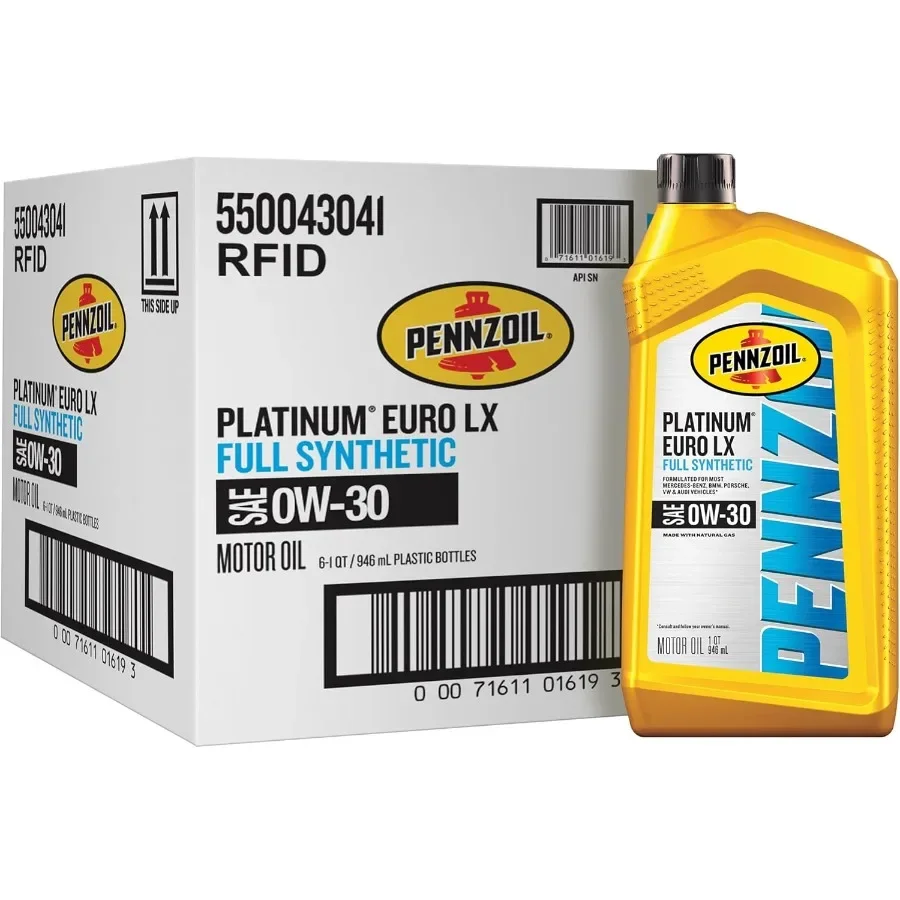 

Pennzoil Platinum Euro LX Полностью синтетическое моторное масло 0–30 1 литр, 6 шт. Высокопроизводительная защита двигателя для европейского автомобиля