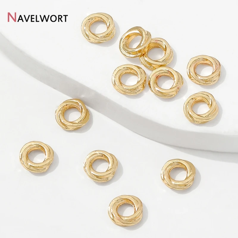 14K مطلية بالذهب النحاس تويست خزر عازل ، فاصل للخرز ، الخرز المعدني الملتوية لمستلزمات صناعة المجوهرات DIY بها بنفسك الملحقات #5