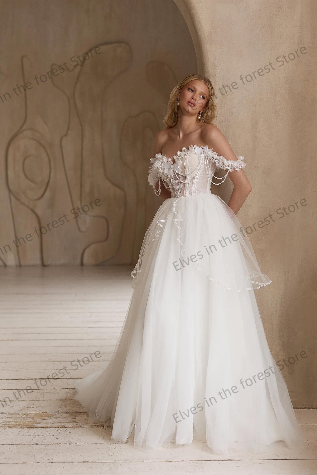 Illusion Women Wedding Dresses Romantic Sweetheart Beads Bridal Gowns Customized Charming Tulle Formal Vestidos De Mariee